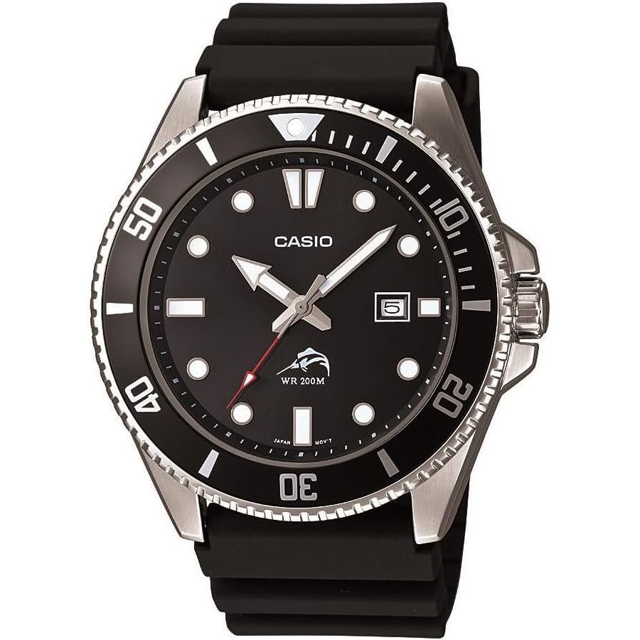 Casio Men's Black Analog Anti Reverse Bezel Watch