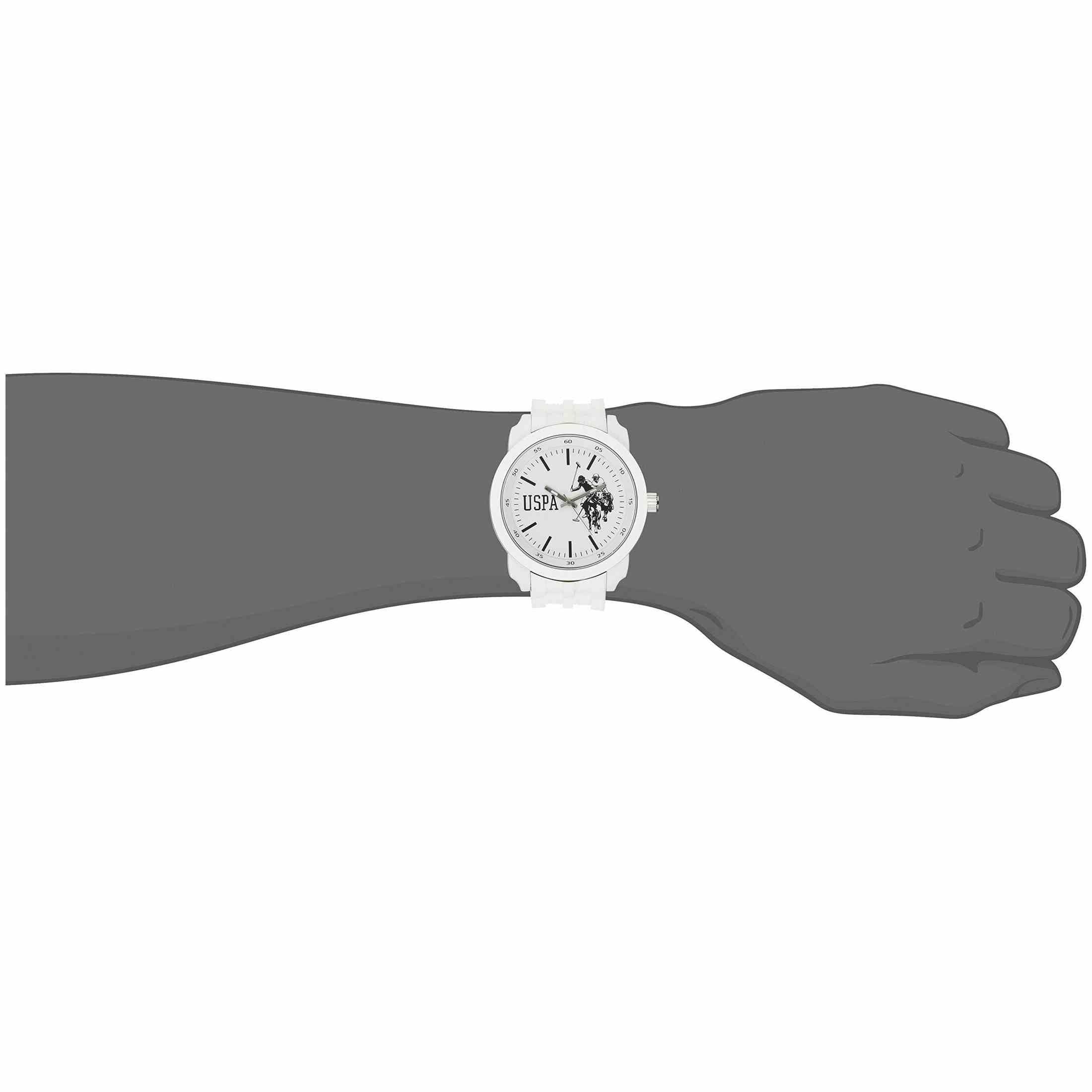U.S. Polo Assn. Mens Quartz Watch, Analog Display and Rubber Strap USP9035
