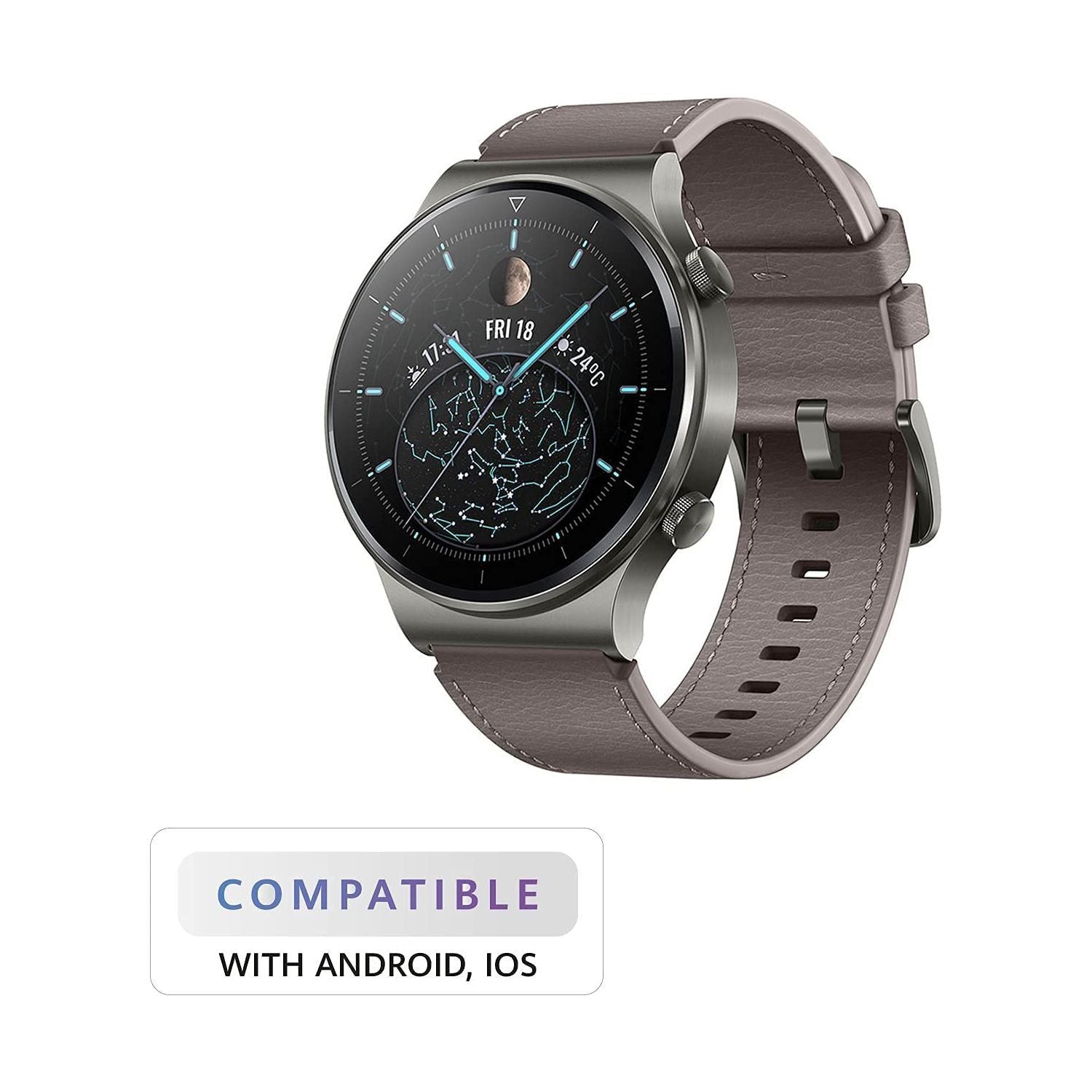 HUAWEI WATCH GT 2 Pro Smartwatch, 1.39" AMOLED HD Touchscreen, 2-Week Battery Life, GPS and GLONASS, SpO2, 100+ Workout Modes, Bluetooth Calling, Heartrate Monitoring, Grey