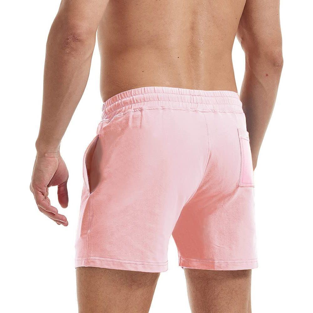AIMPACT Mens Workout Sweat Shorts 5 Inch Cotton Casual Fitness Running Shorts with Pockets…