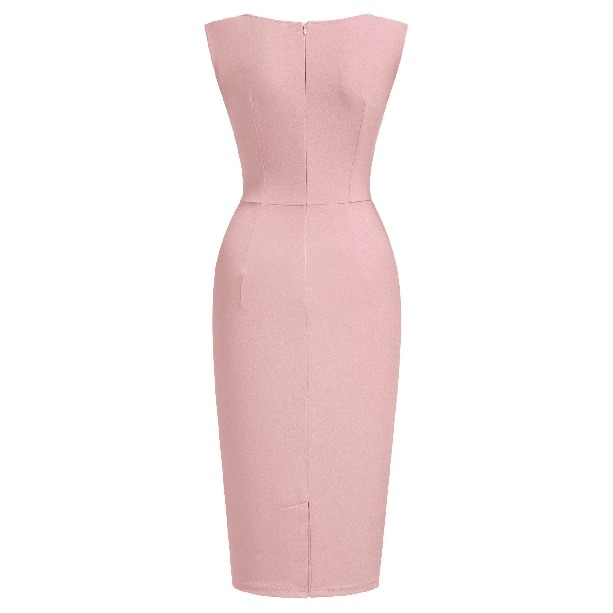 Miusol Women's Retro Ruffle Style Slim Work Pencil Dress