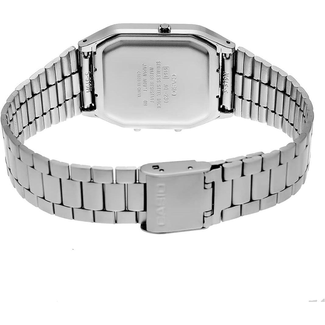 Casio Unisex-Adult Quartz Watch, Analog-Digital Display and Stainless Steel Strap