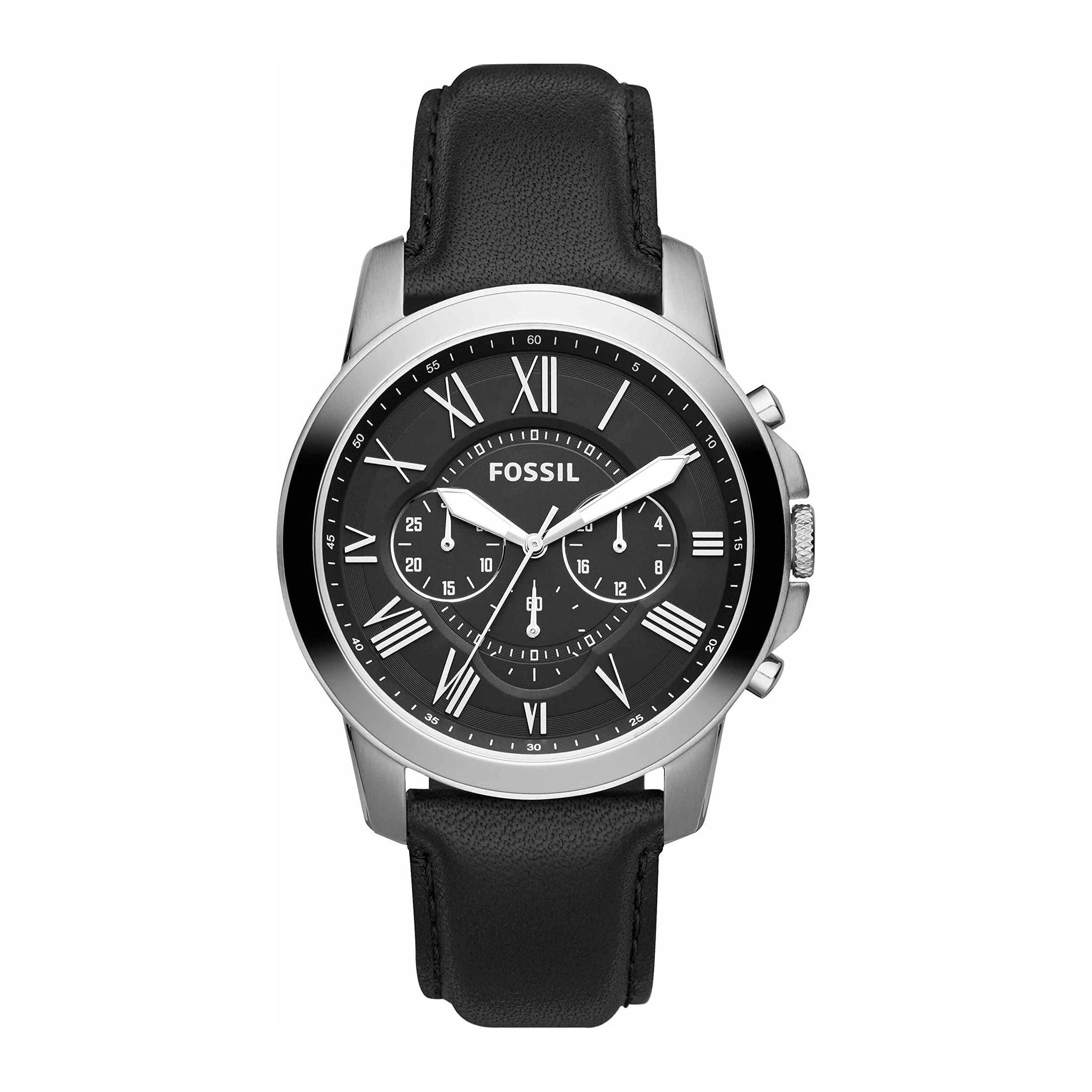 Fossil Leather Mens Quartz Watch
