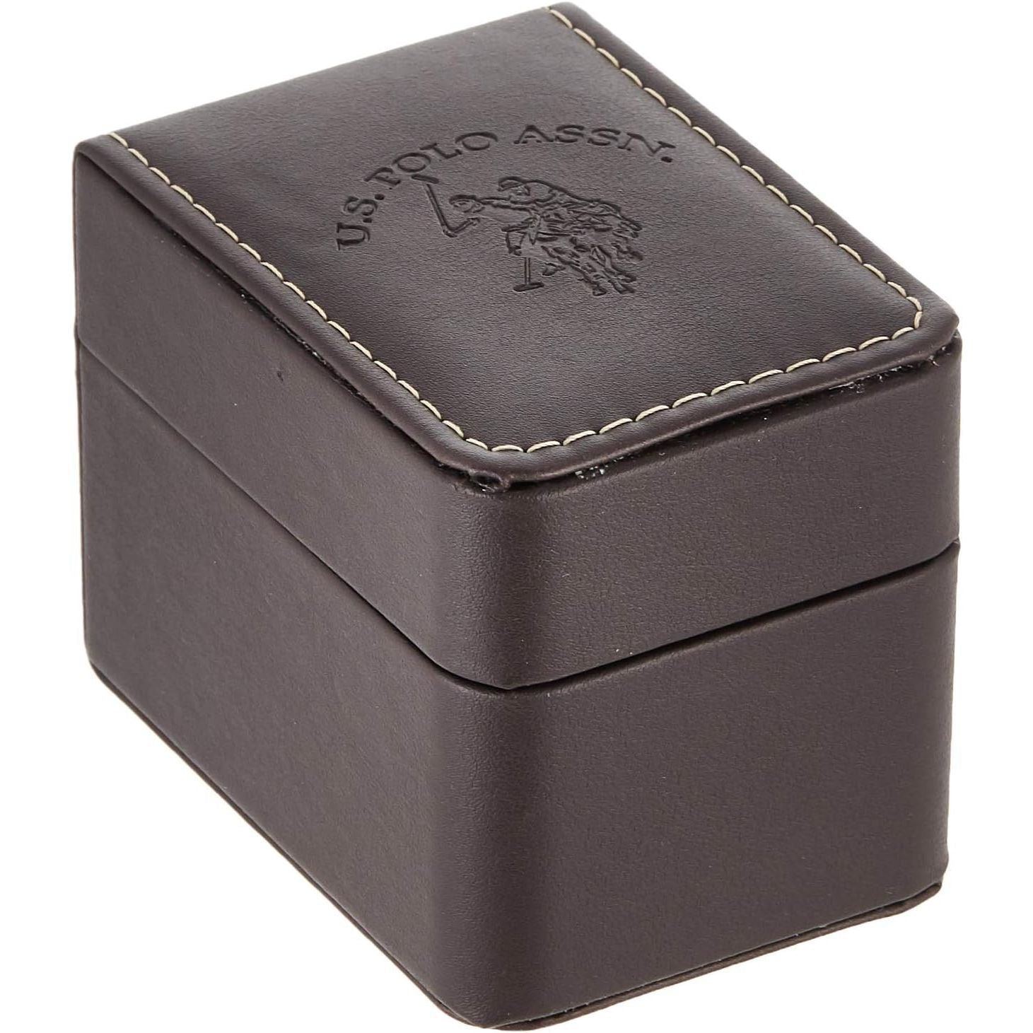 U.S. Polo Assn. Men's Silver-Toned Watch with a Black Dial, Automatic Quartz Metal/Alloy, Fold-Over-Clasp Watch - (Model: USC80515)