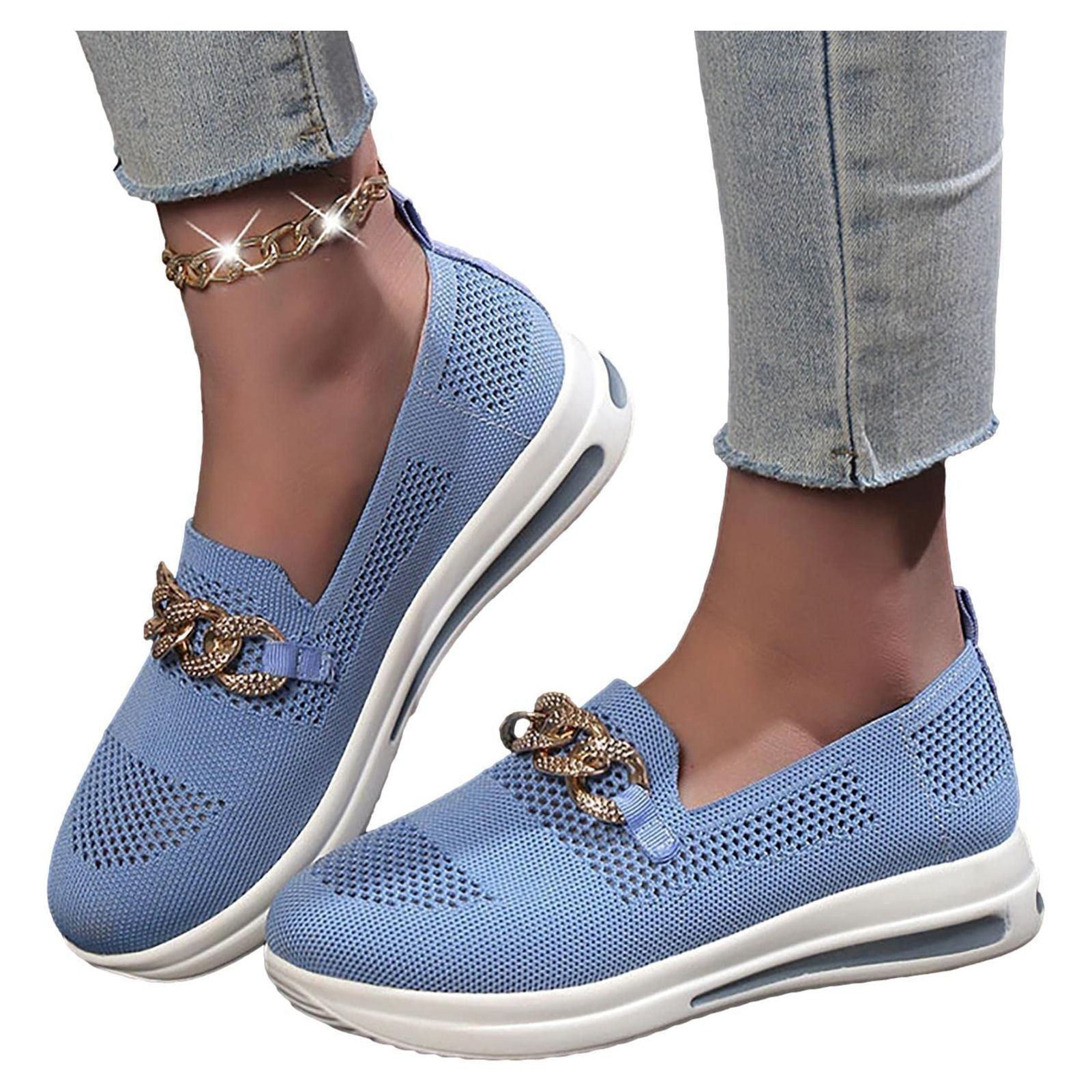 LANUOP Women's Casual Slip On Walking Flat Shoes,with Arch Support Shoes for Women | Women Casual Shoes for Leisure, Walk, Work, Shopping, Gardening