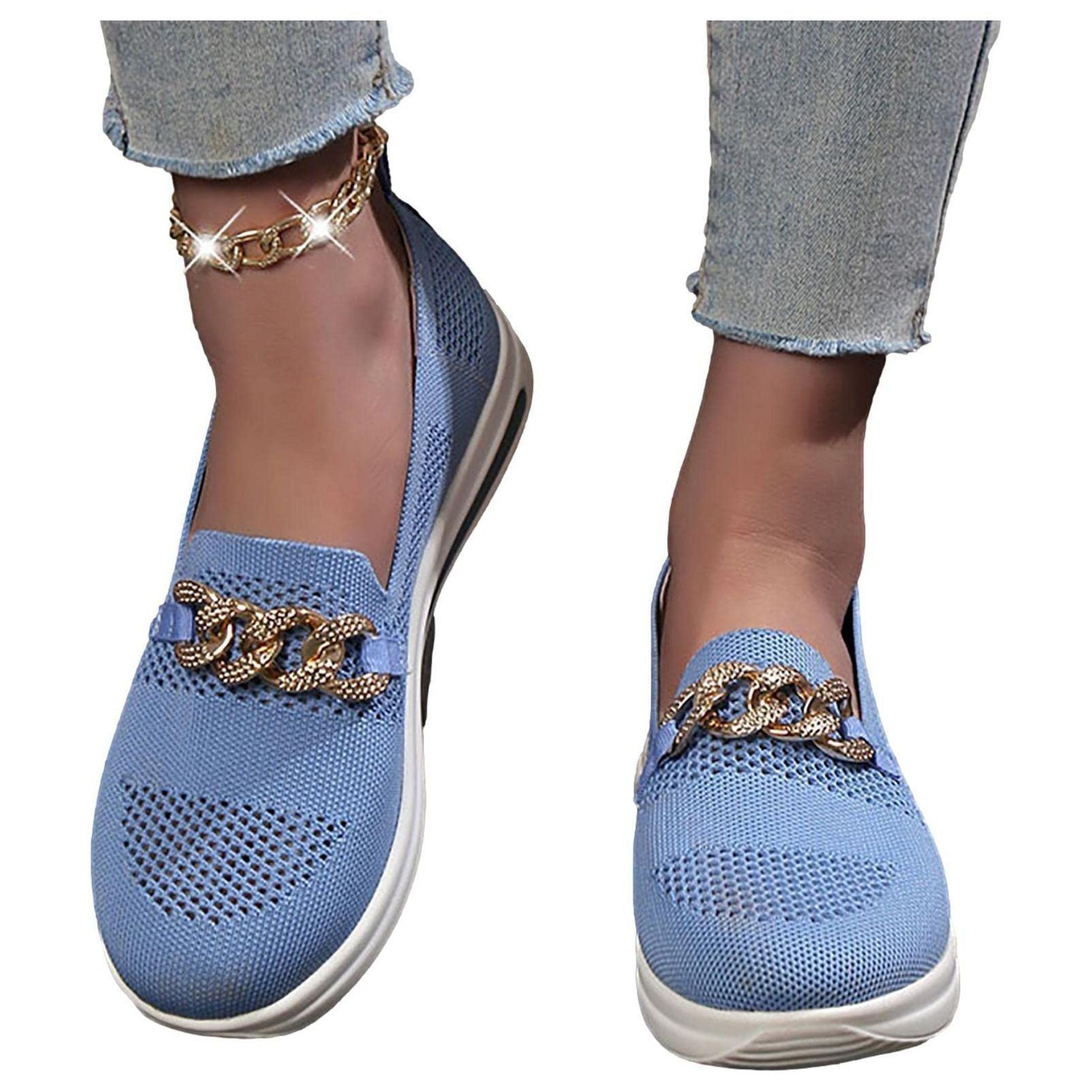 LANUOP Women's Casual Slip On Walking Flat Shoes,with Arch Support Shoes for Women | Women Casual Shoes for Leisure, Walk, Work, Shopping, Gardening