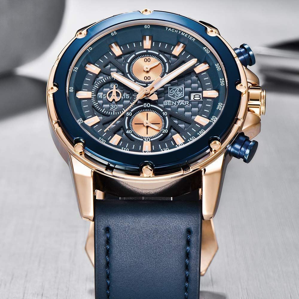 BY BENYAR Watches for Men Chronograph Quartz Men Watches Gift for Men