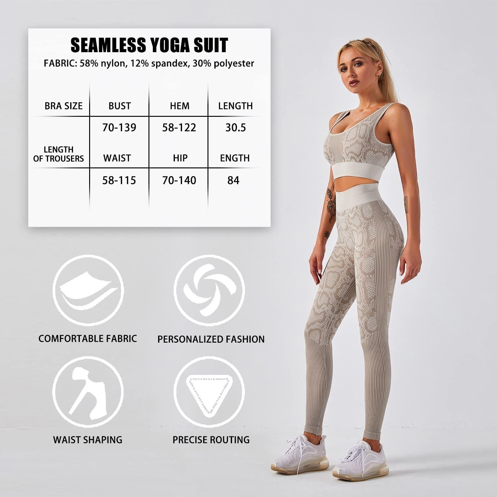 Occuwzz® 2 Pieces Seamless High Waist Yoga Shorts Sleeveless Crop Top, Tummy Control Butt Lift Slim Stretchable Tights Waist Compression Fitness Gym for Women