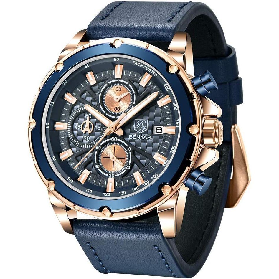 BY BENYAR Watches for Men Chronograph Quartz Men Watches Gift for Men