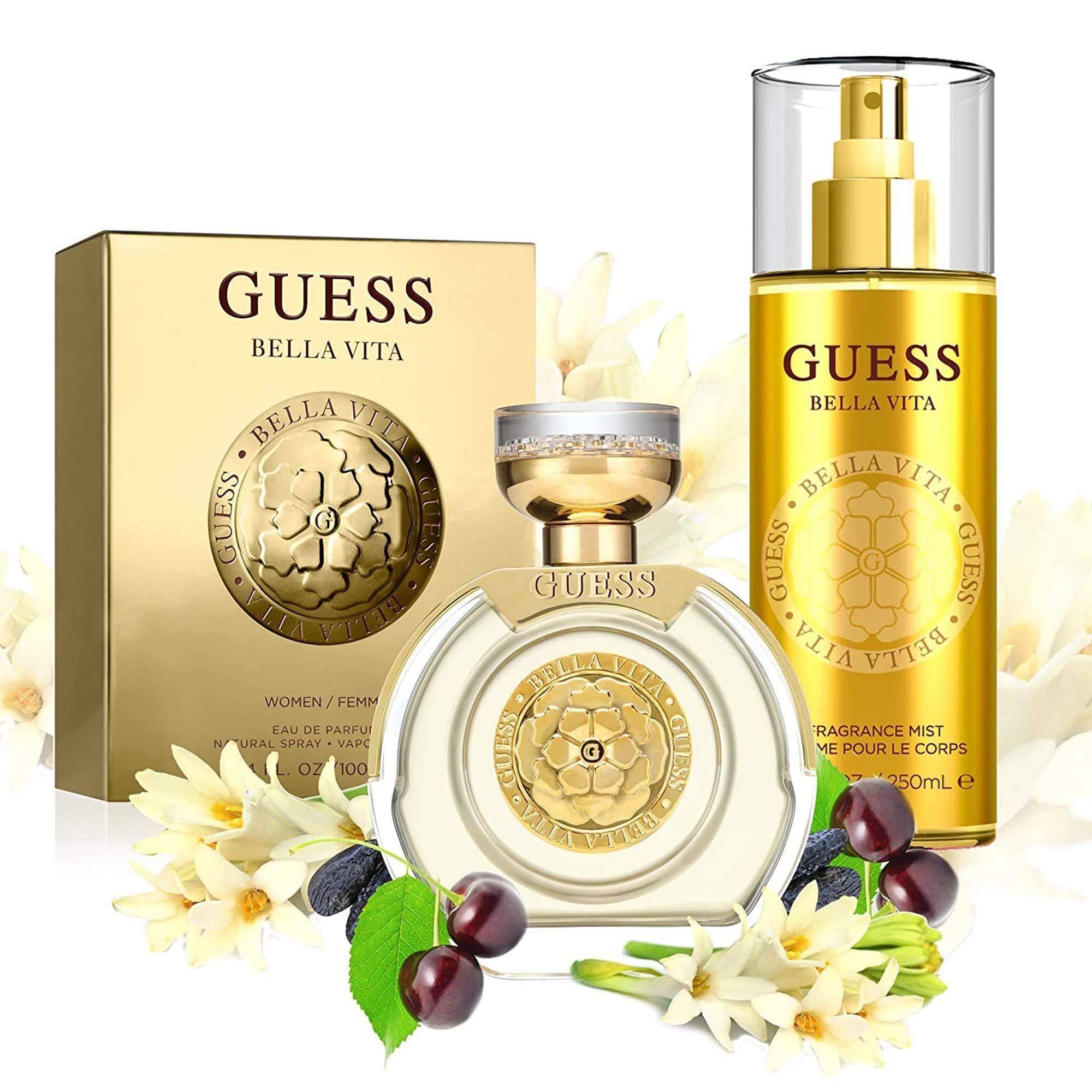 GUESS, Fragrance Bella Vita Eau De Parfum Edp Spray Perfume for Women, Gold, 3.4 Fl Oz