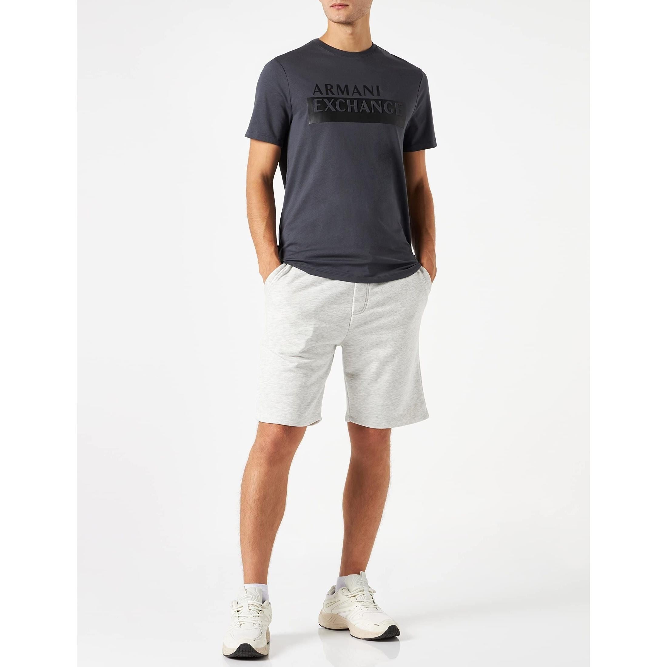 Armani Exchange Men's Round Neck, Short Sleeves, Logo on Front T-Shirt
