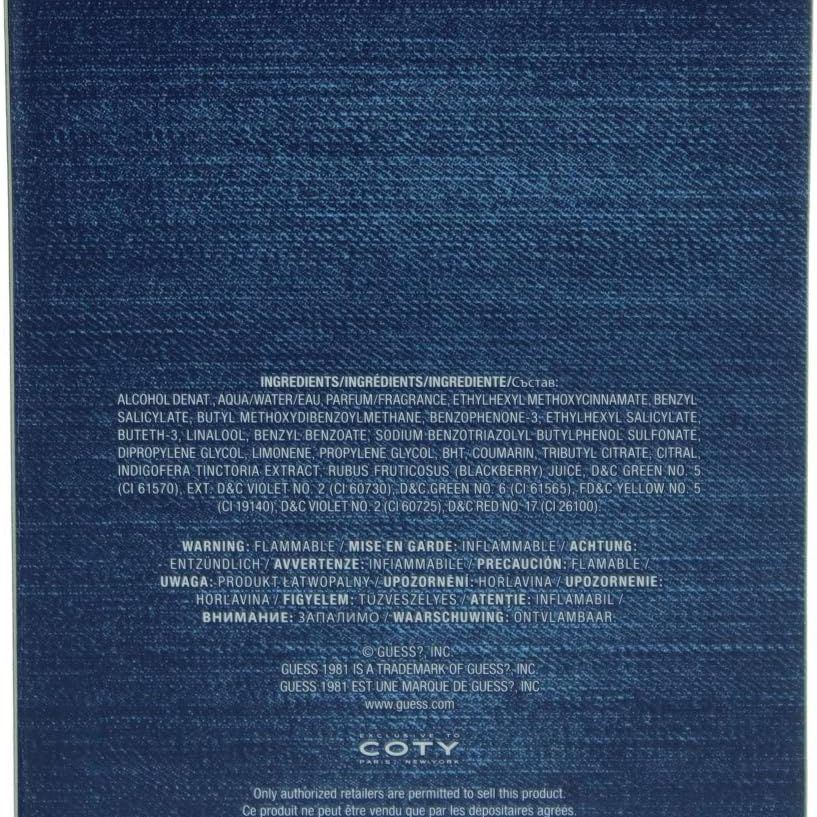 Guess Perfume 1981 Indigo by Guess Eau de Toilette Spray for Men, 100 ml