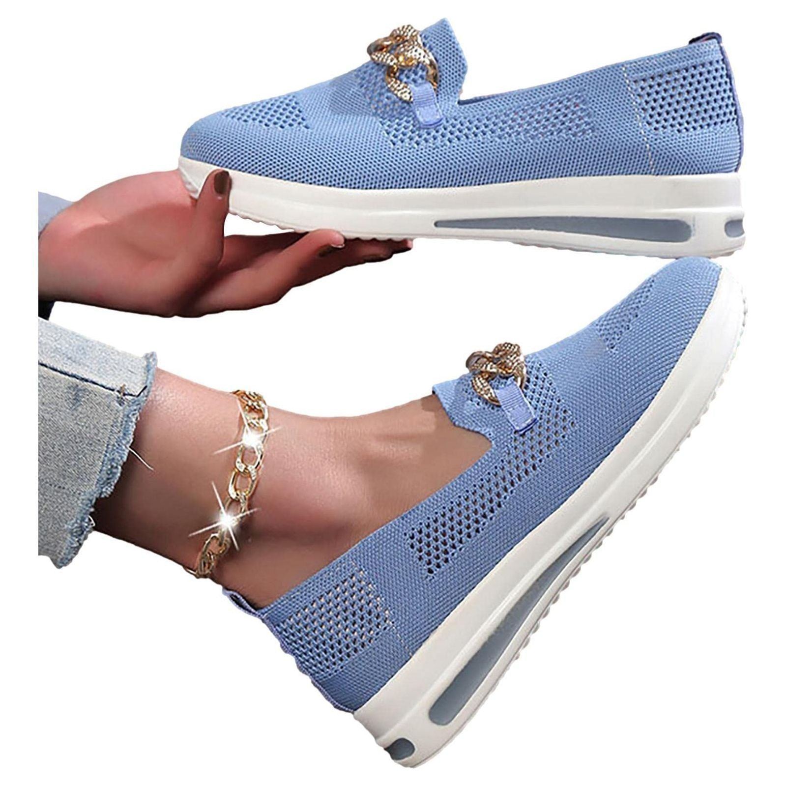 LANUOP Women's Casual Slip On Walking Flat Shoes,with Arch Support Shoes for Women | Women Casual Shoes for Leisure, Walk, Work, Shopping, Gardening