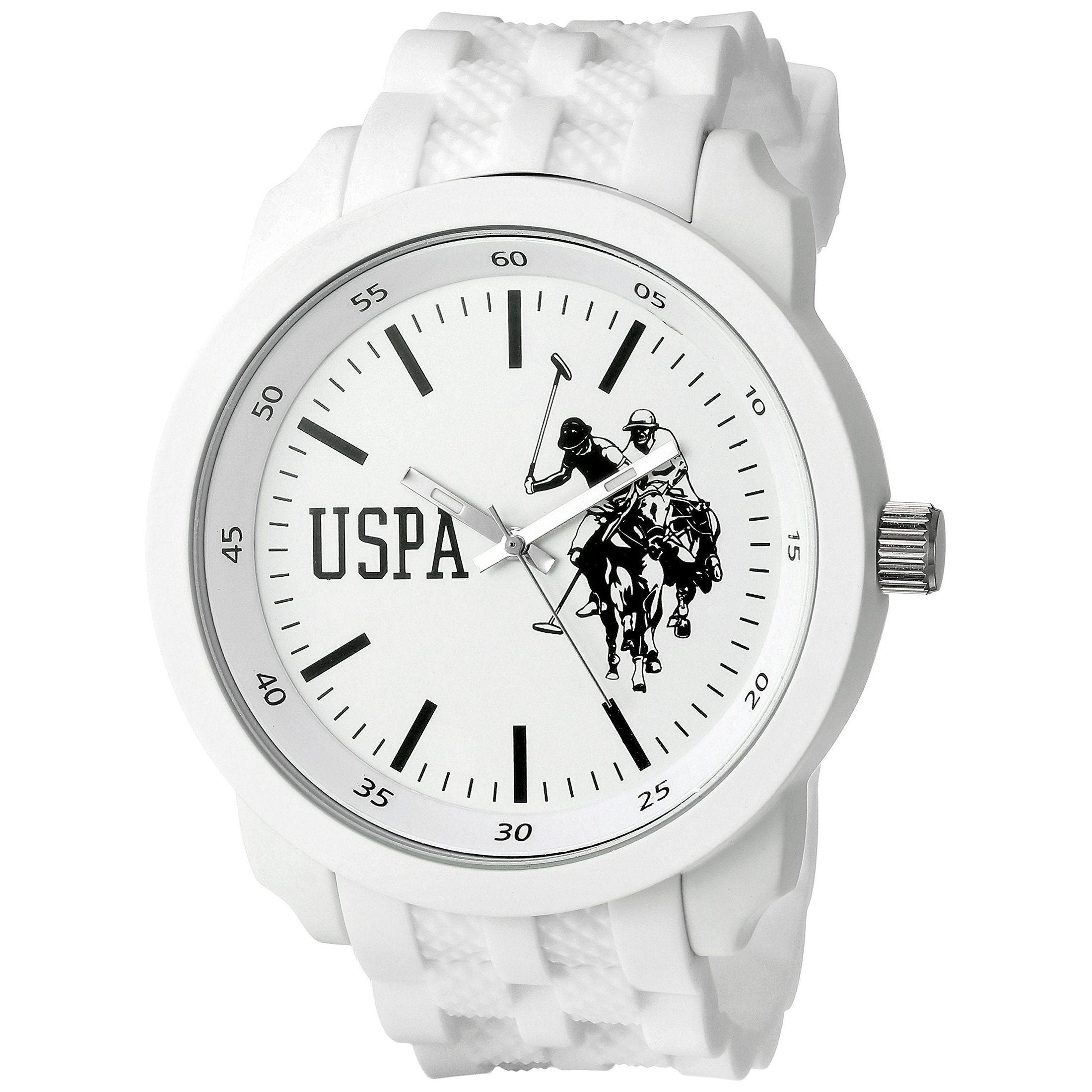 U.S. Polo Assn. Mens Quartz Watch, Analog Display and Rubber Strap USP9035