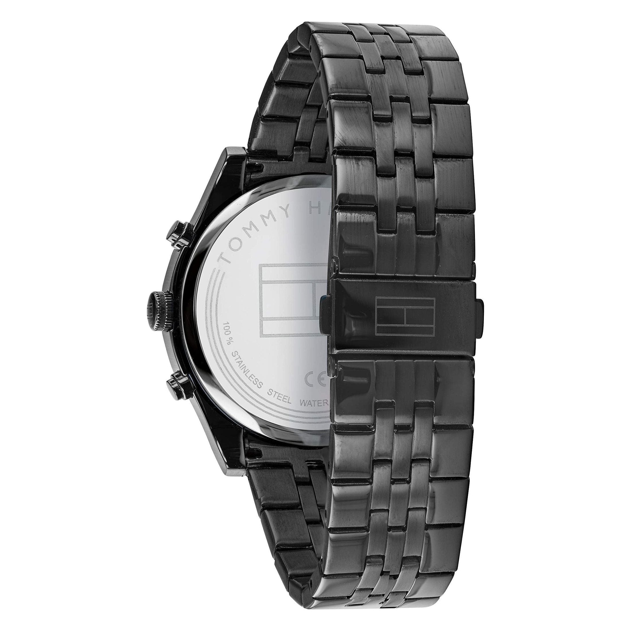 Tommy Hilfiger men's Black Dial Ionic Plated Steel Watch - 1791738