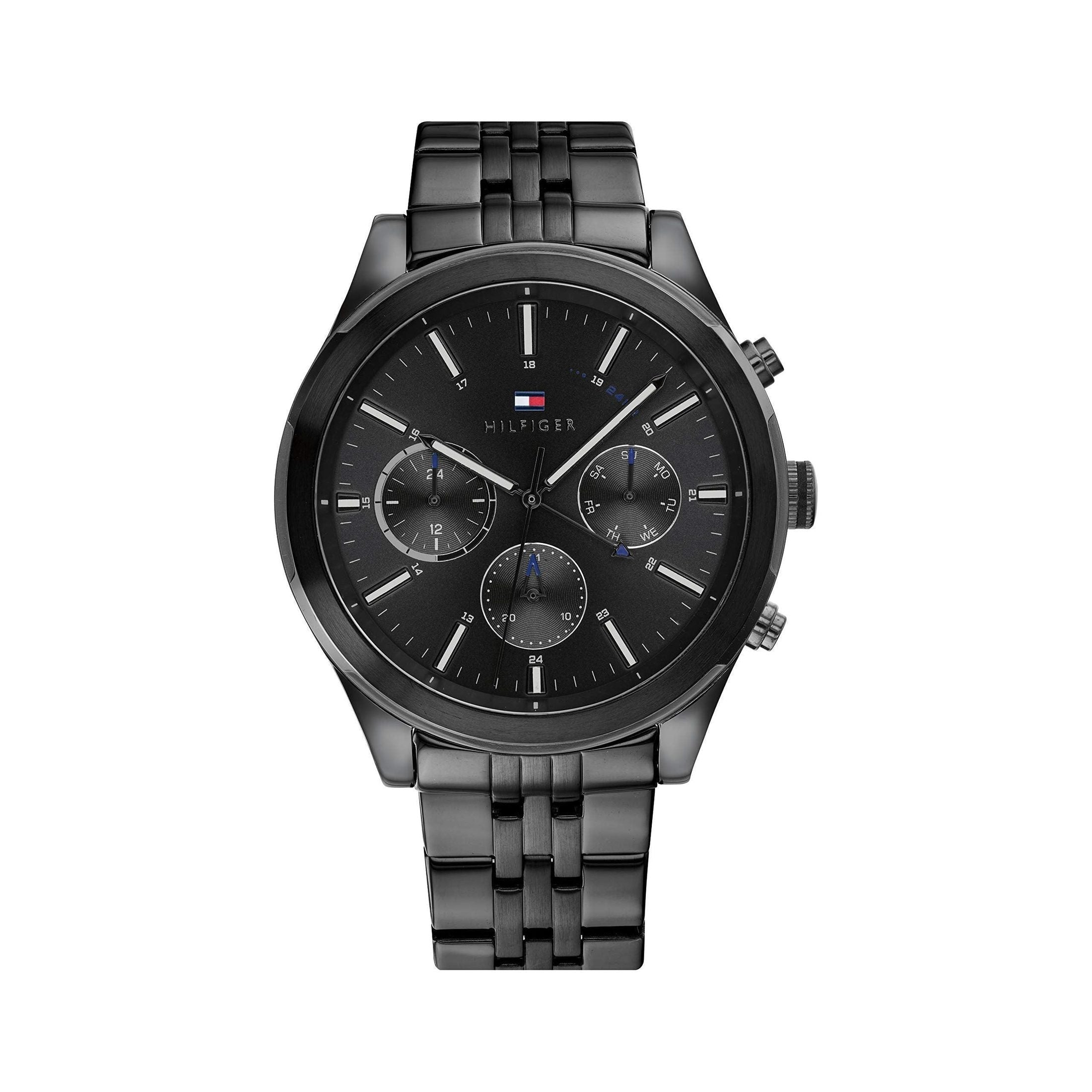 Tommy Hilfiger men's Black Dial Ionic Plated Steel Watch - 1791738