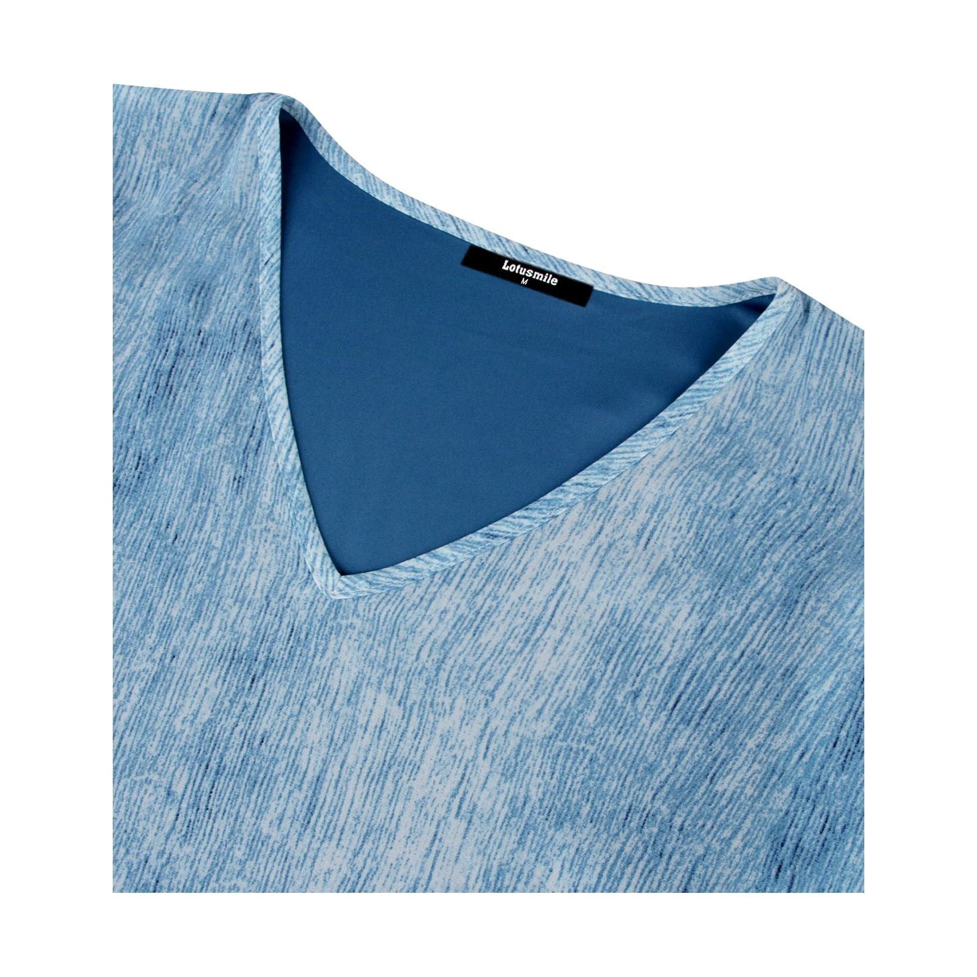 Lotusmile Women's Loose Flouncing Flutter Sleeve Double-Layered Shirt Chiffon Elegant Dressy Blouse Work Tops