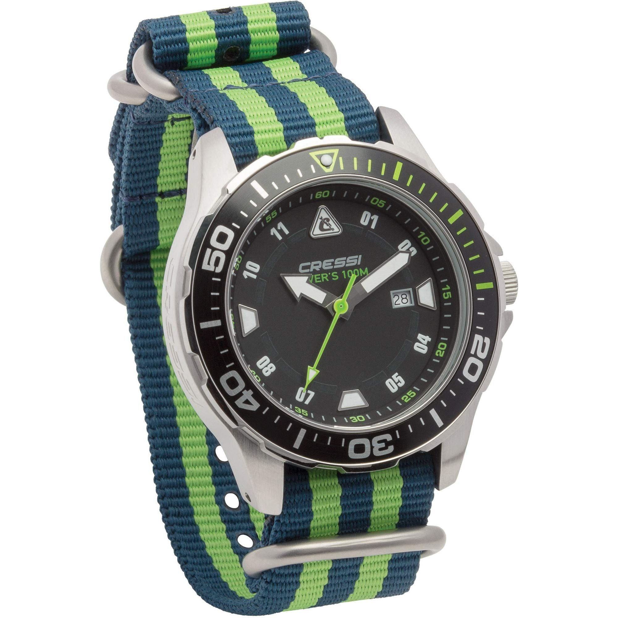 Cressi Manta Coloroma Professional Dive Watch with Mineral Glass Waterproof 100 m/10 ATM