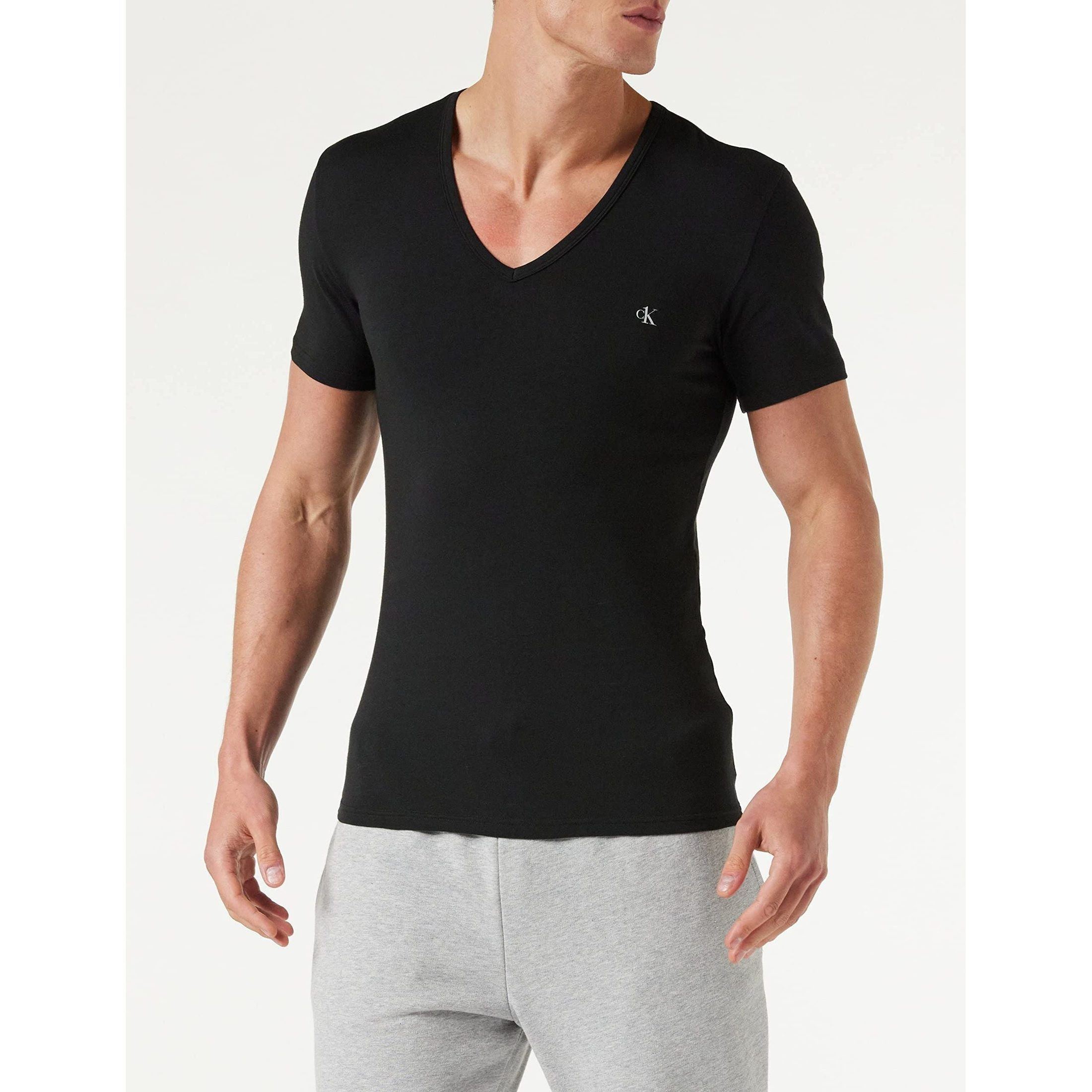 Calvin Klein mens S/S V Neck 2Pk T-Shirt
