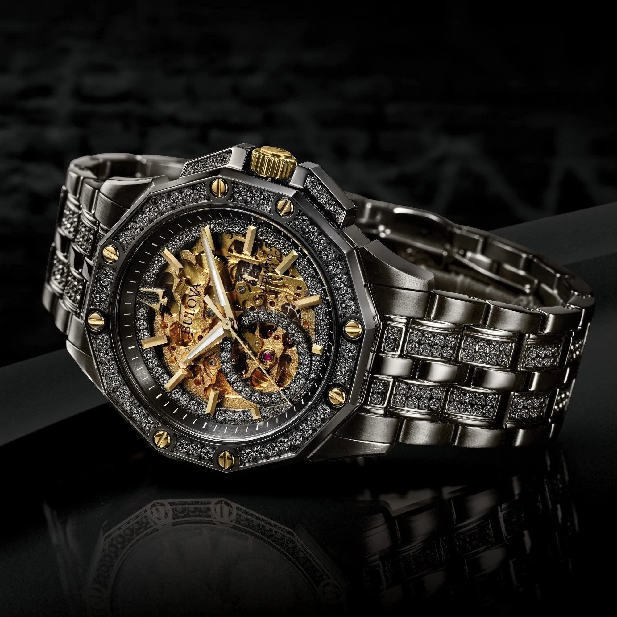 Bulova Automatic Watch 98A293, Grey, strap