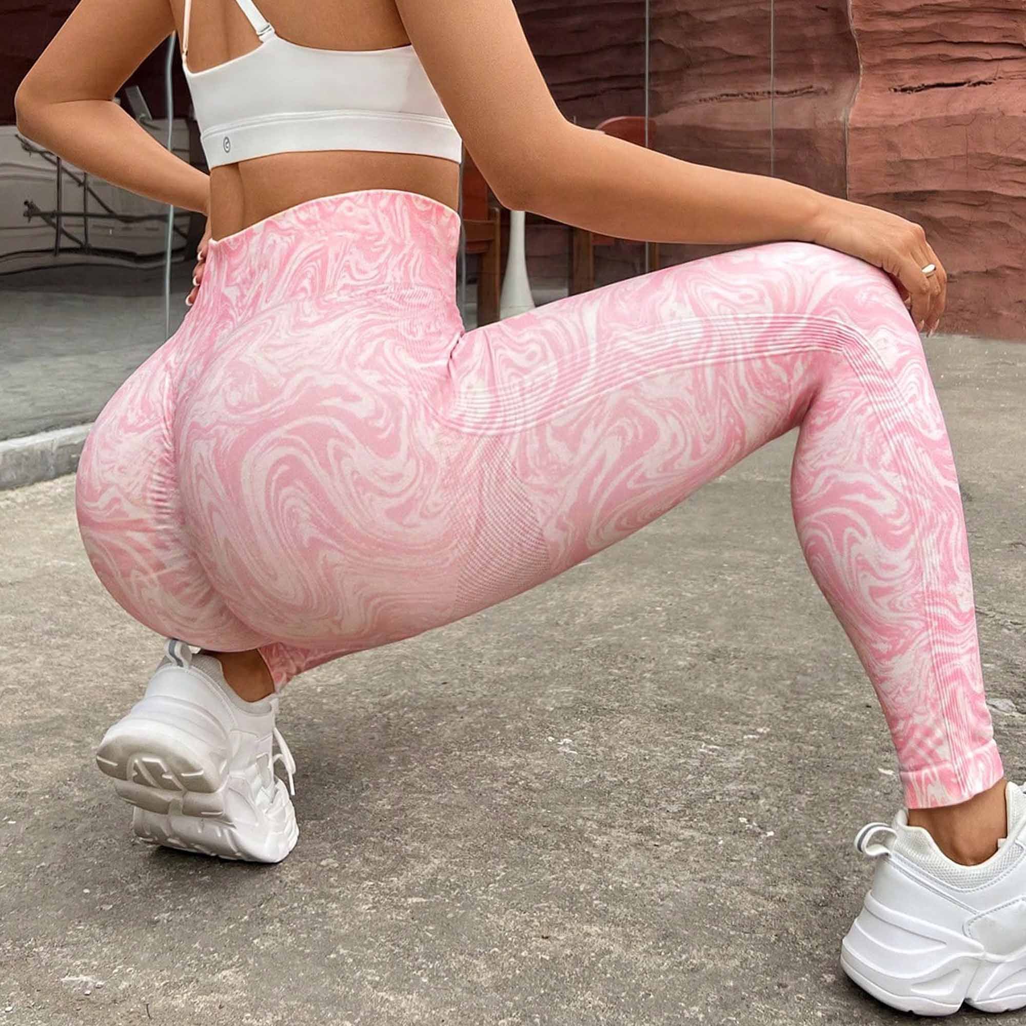 Printed Pink Legings Sports Women Fitness High Wais Ttights Push Up Running Yoga Pants Energy Seamless Leggings Gym Leggins - Jointcorp