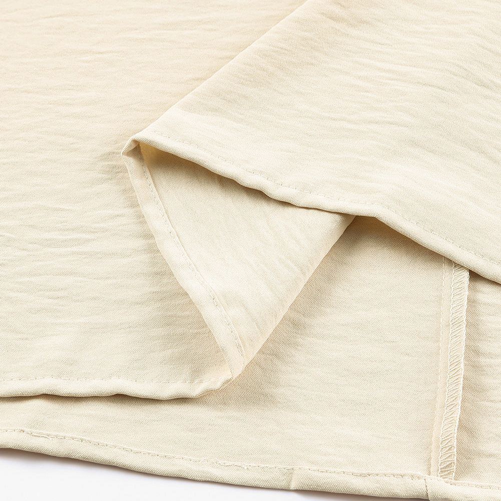 White Plain & Casual Shirred Cuffs Half Sleeve Top