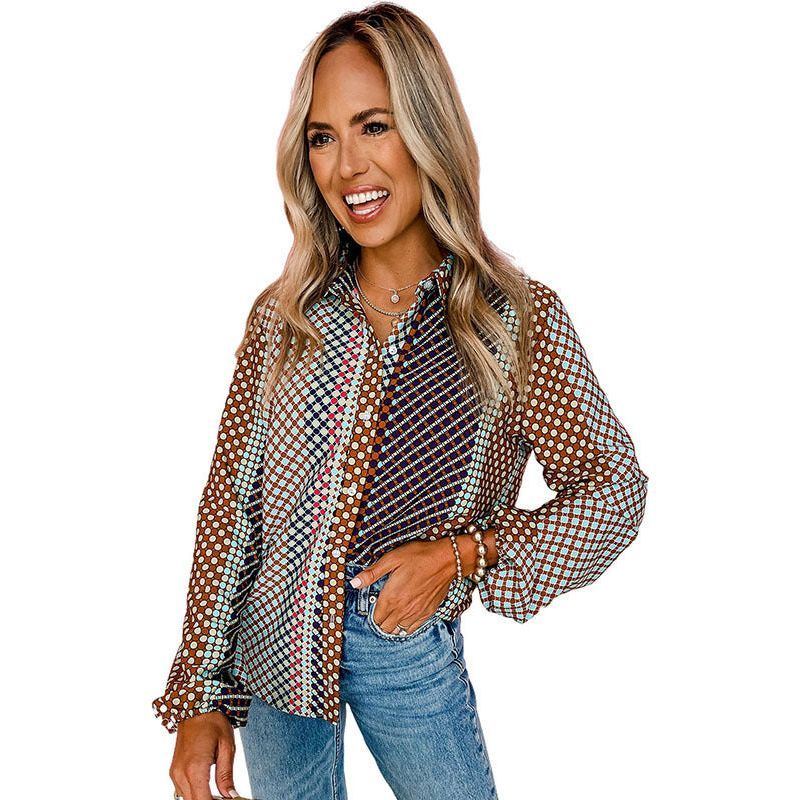 Autumn Printed Shirt: European, American Leisure, Button Long Sleeve