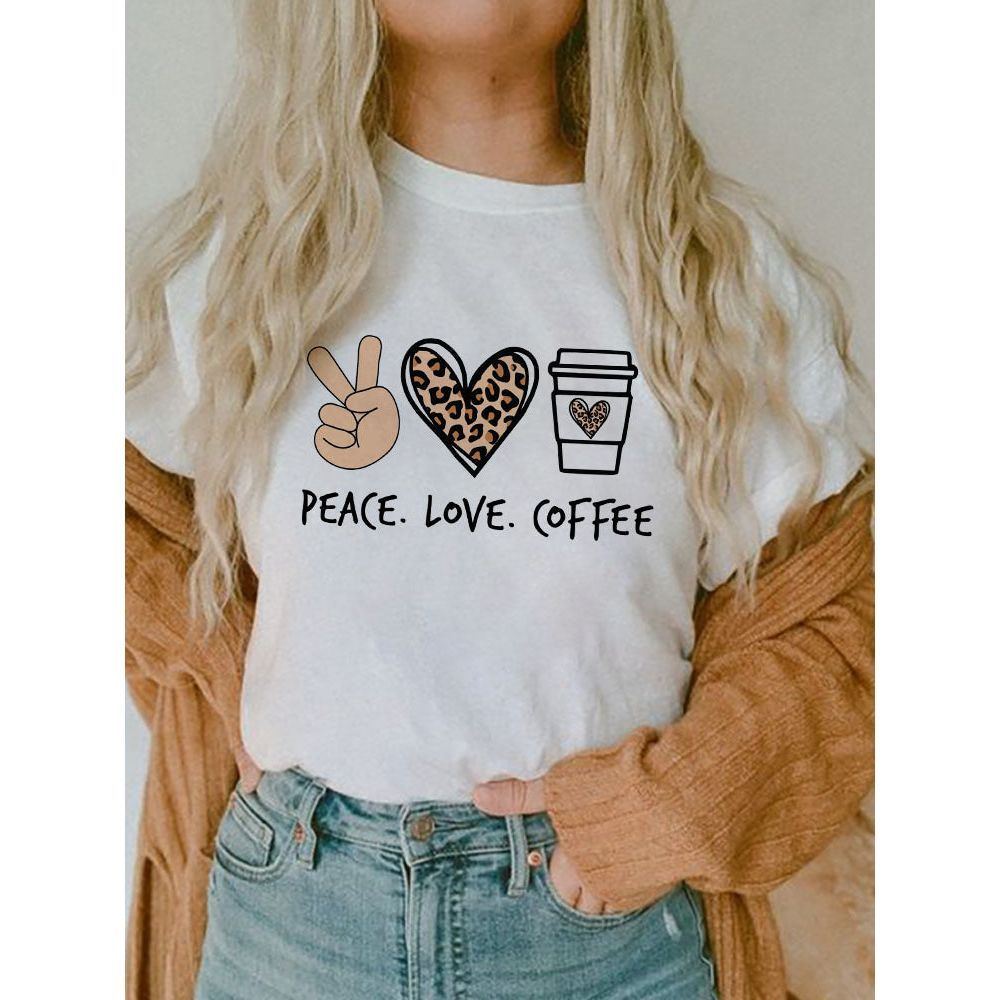 Women's Short-sleeved T-shirt Fashion Printed E Bottoming Shirt