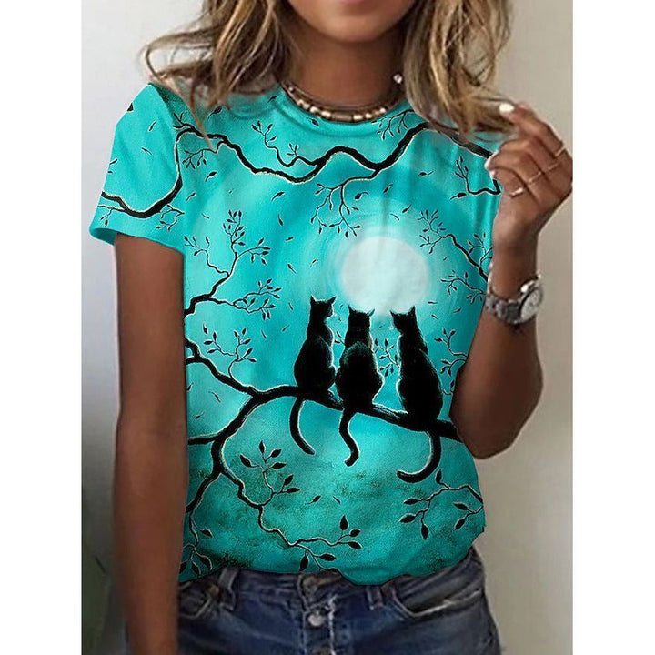 Pattern Painting 3D Printing Short-sleeved Women's T-shirt - Jointcorp