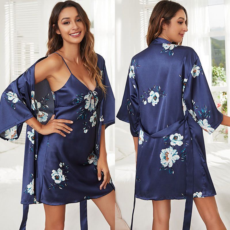 Ice Silk Pajamas Women's Summer Sexy Suspender Suit - Jointcorp