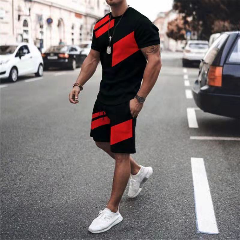 Men's Loose Fashion Casual Round Neck T-shirt Two-piece Set - Jointcorp