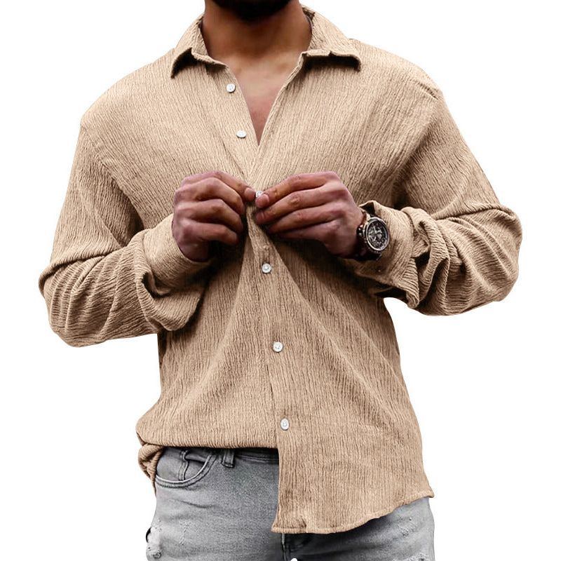 Loose Plus Size Solid Color Shirt Lapel Long Sleeve Casual Shirt - Jointcorp