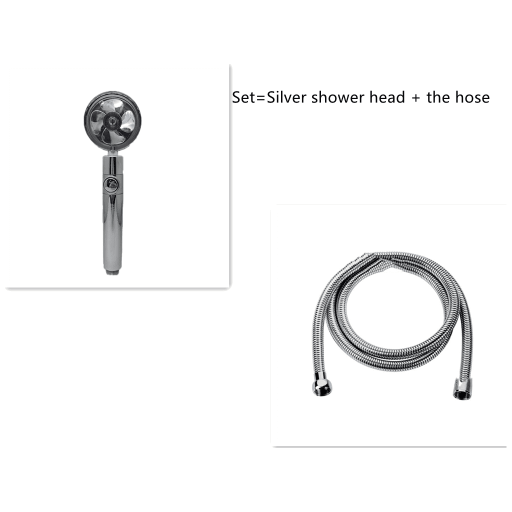 Shower Head Water Saving Flow 360 Degrees Rotating With Small Fan ABS Rain High Pressure Spray Nozzle Bathroom Accessories