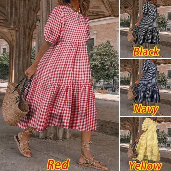 Summer Dress Women Casual Short Sleeve Dresses Pink - Jointcorp