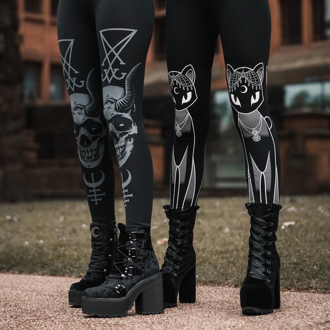 Ladies Fashion Print Gothic PUNK Sports Leggings Yoga Pants - Jointcorp