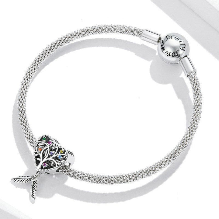Heart-Shaped Tree Of Life Beaded S925 Sterling Silver - Jointcorp