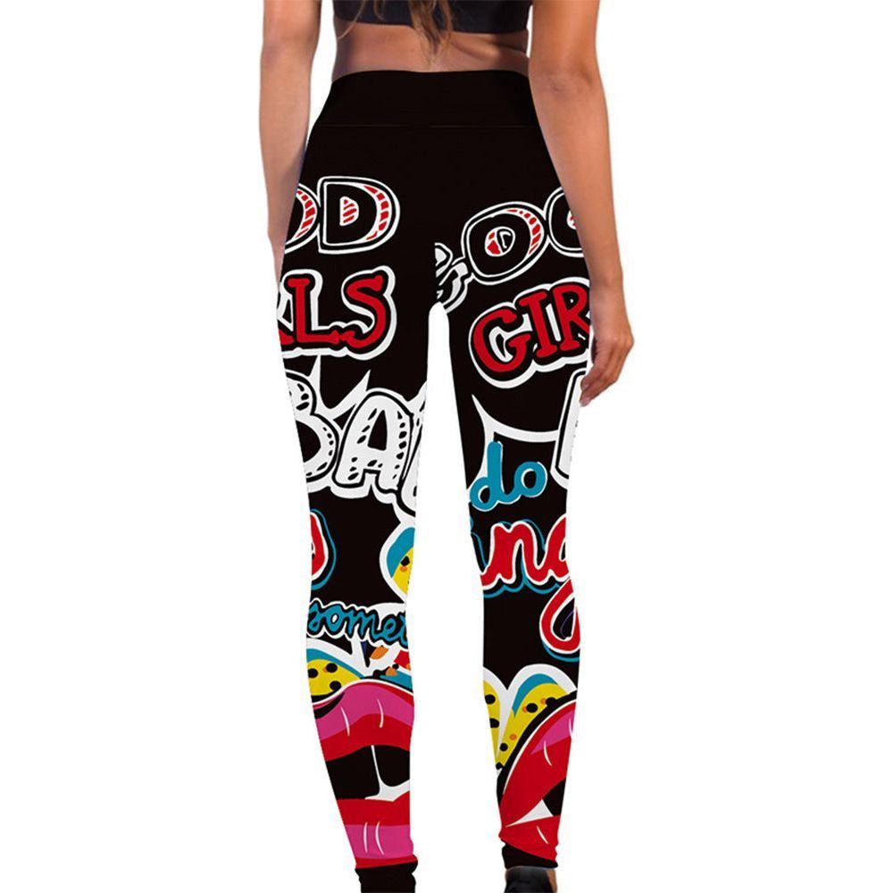 New Fitness High Elasticity Sweat-Absorbent Digital Printing Flower Butterfly Leggings High Waist Slim Yoga Pants Leggings Women - Jointcorp