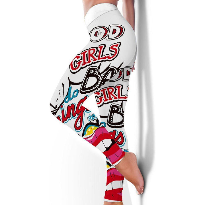 New Fitness High Elasticity Sweat-Absorbent Digital Printing Flower Butterfly Leggings High Waist Slim Yoga Pants Leggings Women - Jointcorp
