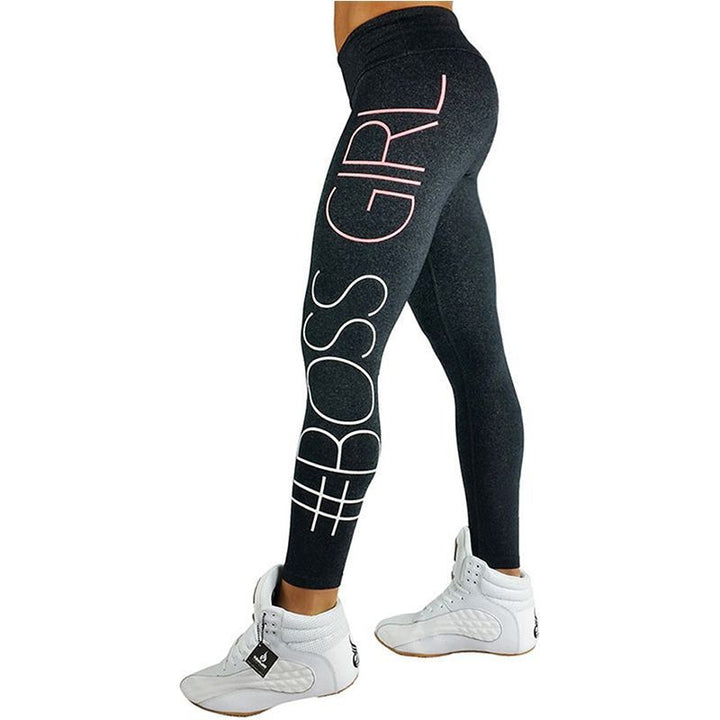 New Yoga Pants Trendy Slim Leggings BO SS GIRL Printed Sweatpants Skinny Sweatpants - Jointcorp