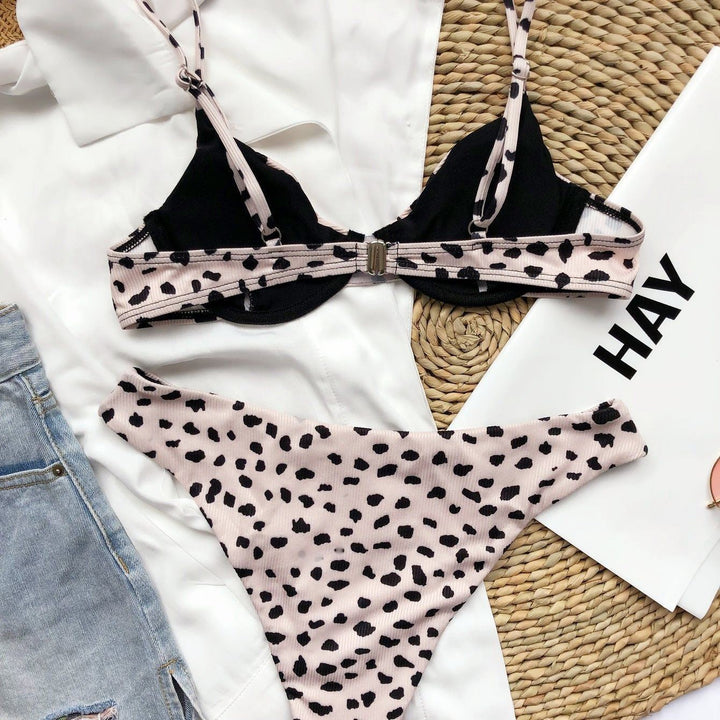Luanguo New Small Pit Striped Leopard Dot Bikini