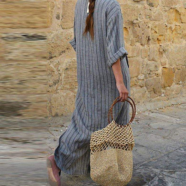Women Long Striped Casual Loose Maxi Dresses - Jointcorp