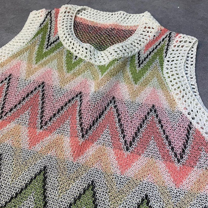 Rainbow Knit Dress Women Mini Dresses Patchwork Casual - Jointcorp
