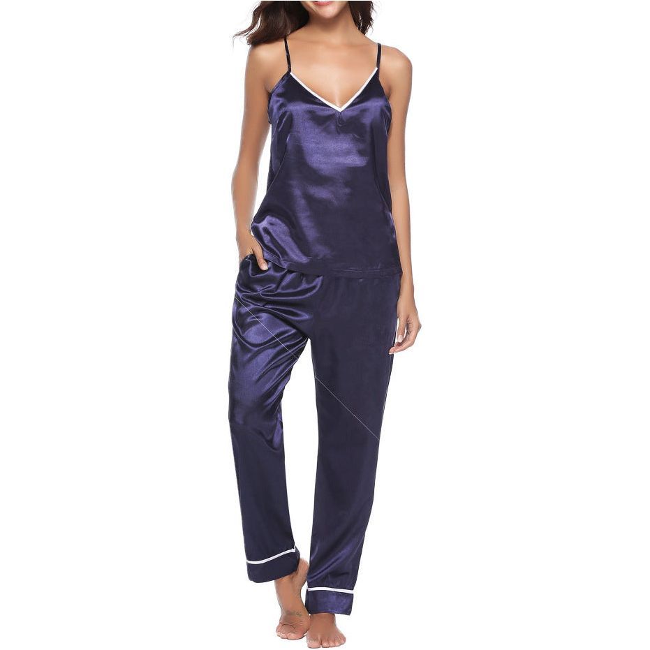 Silk Sling Plus Trousers Two-Piece Comfortable Pajamas - Jointcorp