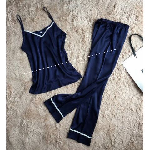 Silk Sling Plus Trousers Two-Piece Comfortable Pajamas - Jointcorp