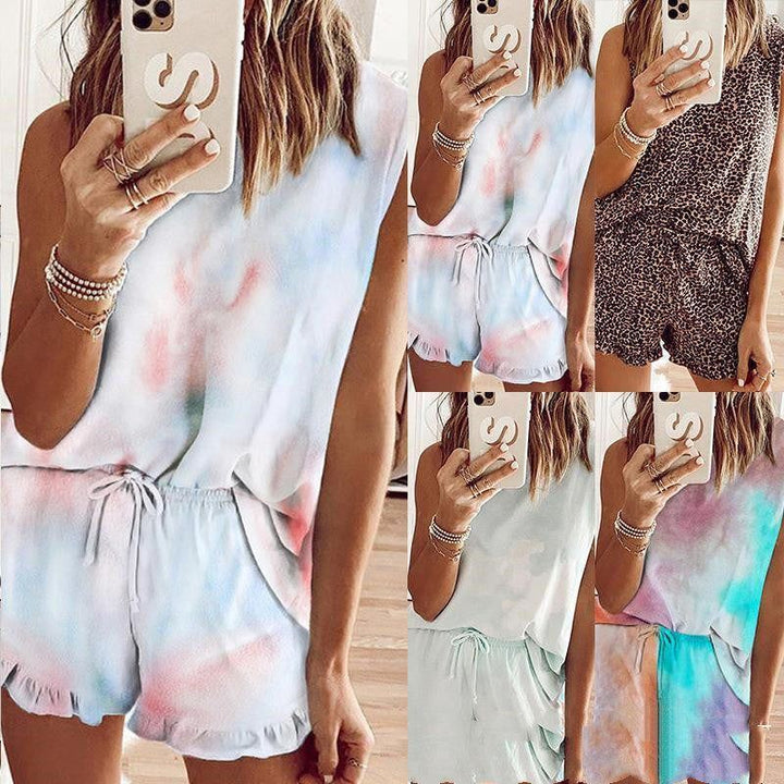 Women Sexy Summer Vest Shorts Suit Pajamas Silk Sleepwear - Jointcorp