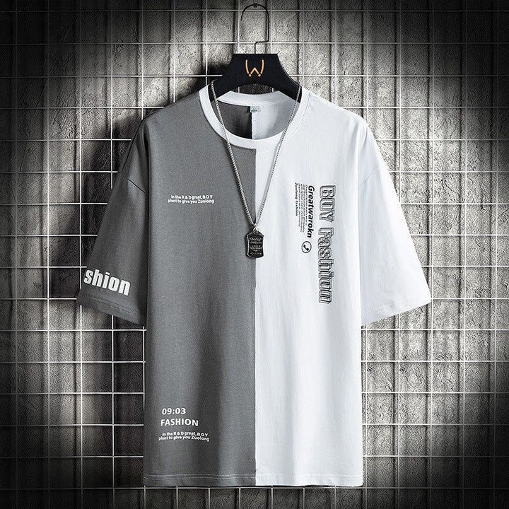 Men's Cotton T-shirt Summer Casual Loose Shoulder Half Sleeve - Jointcorp