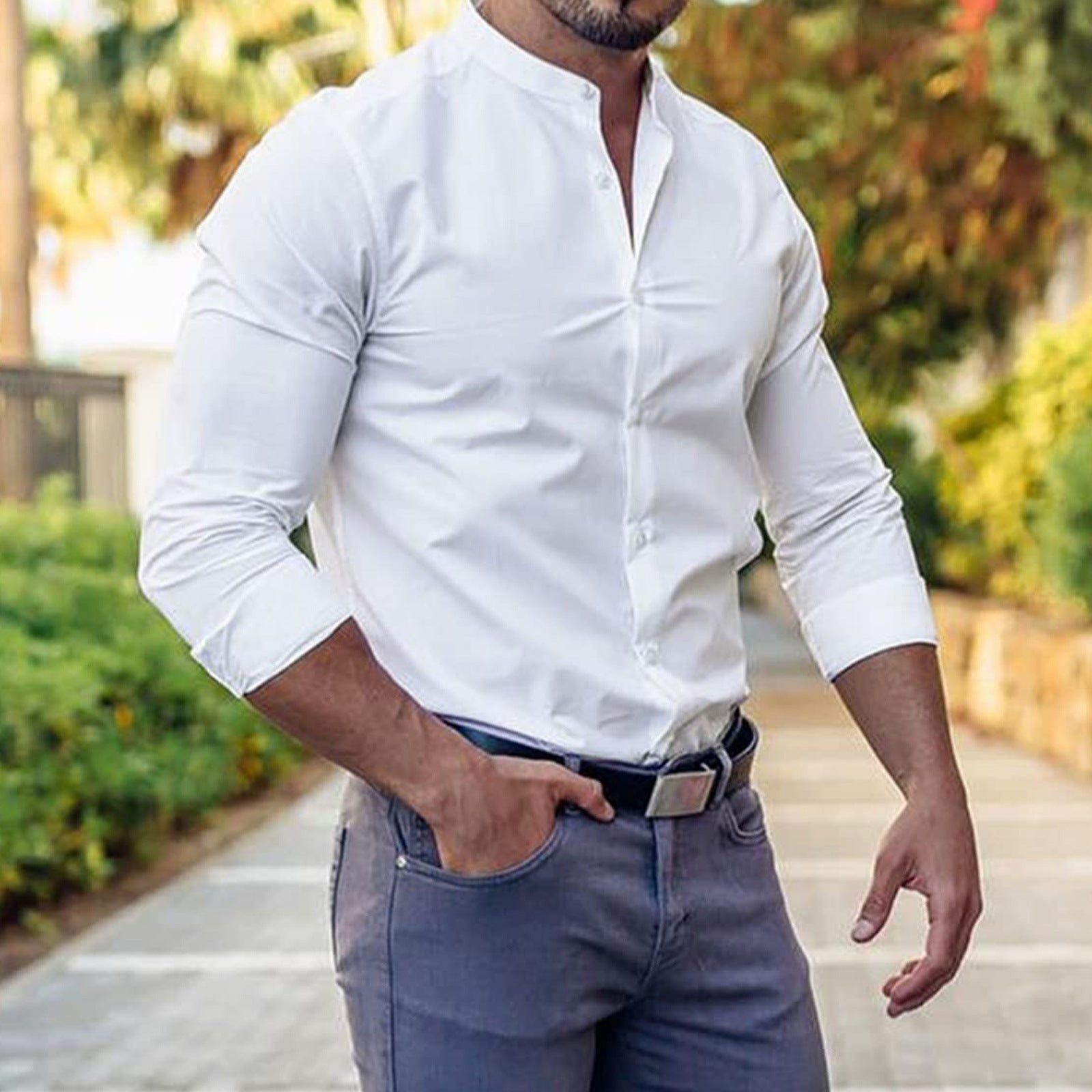 Men's Solid Color Sports Casual Shirt - Jointcorp