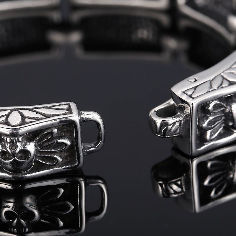 Distressed Punk Lace Skull Men's Bracelet - Jointcorp