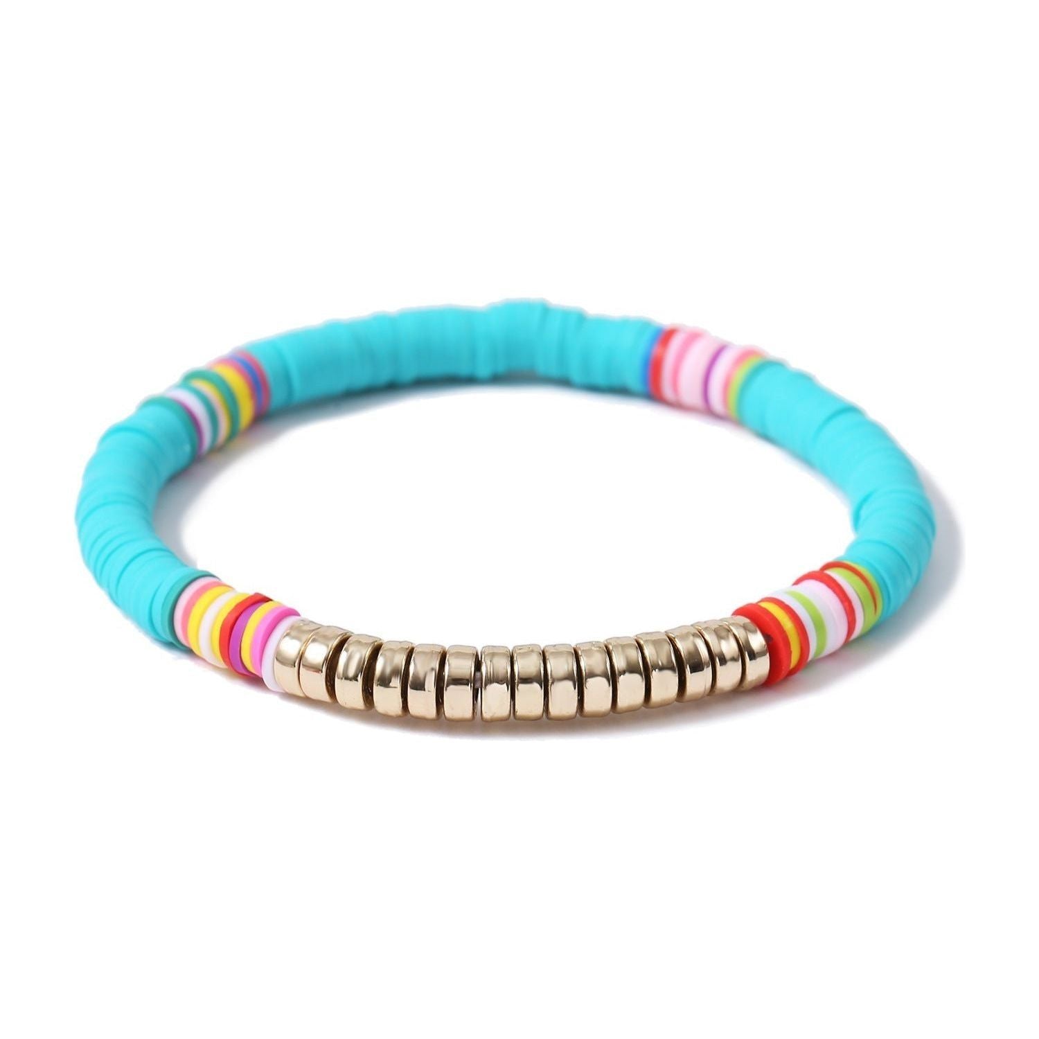 Multicolored Tassel Polymer Clay Shell Bohemian Bracelet
