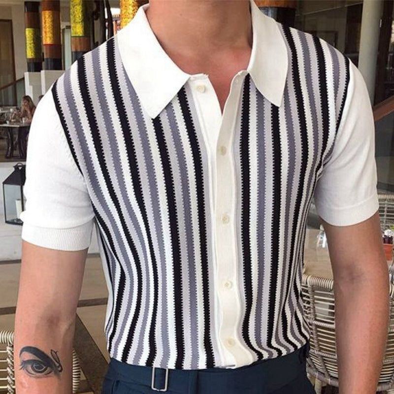 Black And White Stripes Contrast Color Knitwear Men - Jointcorp